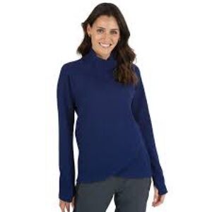 NWT IBKÜL Popcorn Stitch Asymmetrical Side Quarter Zip Pullover Size XXL